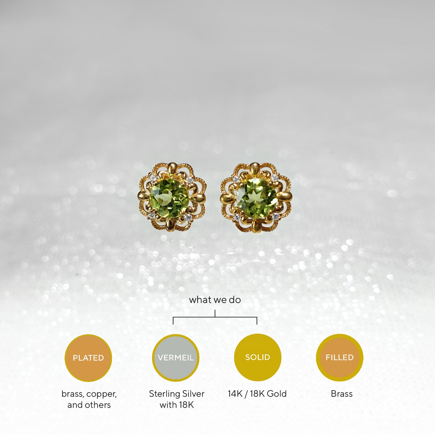 Art Deco Vintage Peridot Earrings