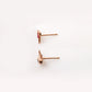 Rose Gold Ruby Christmas Reindeer & Leaf Stud