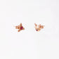 Rose Gold Ruby Christmas Reindeer & Leaf Stud