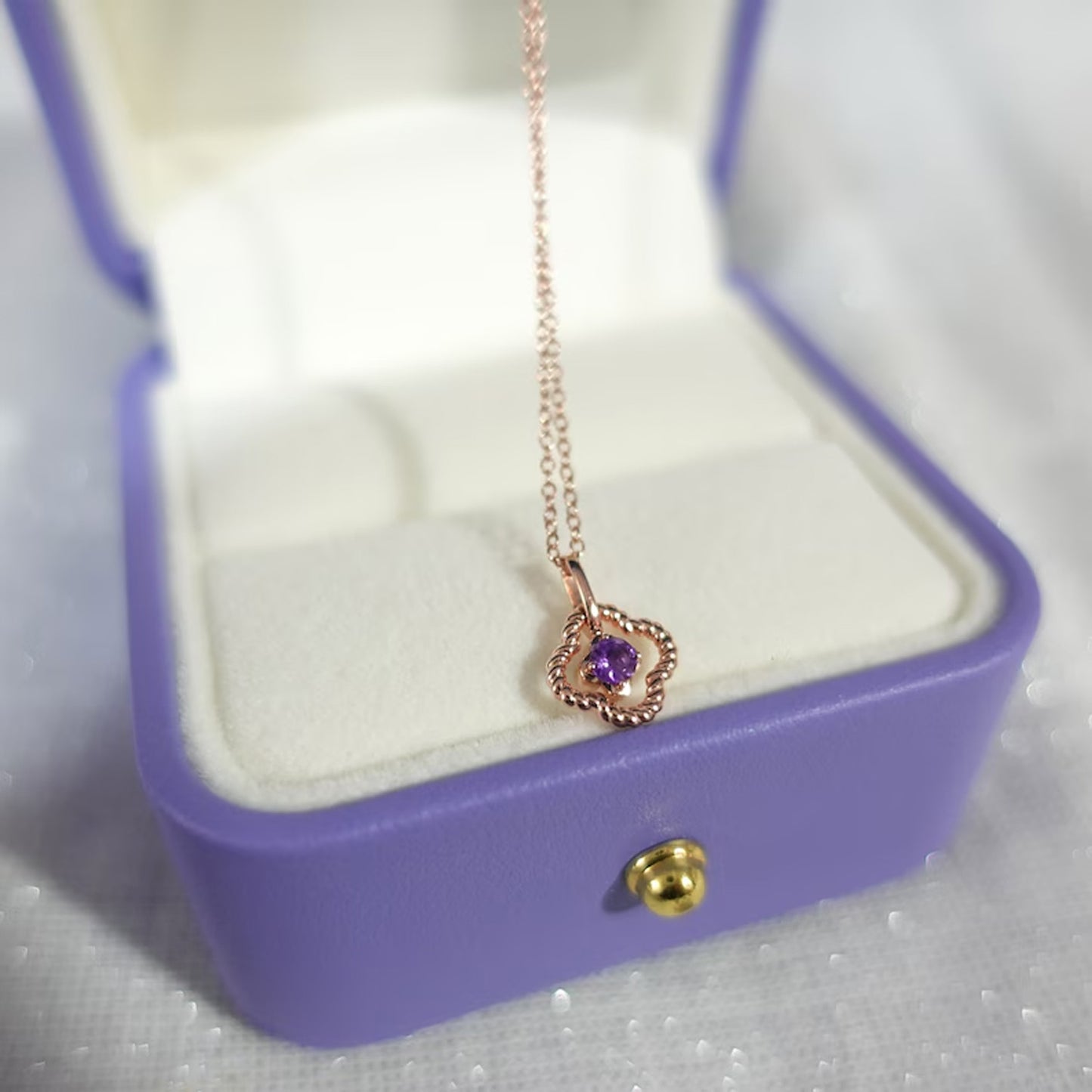 Amethyst Clover Two Way Necklace