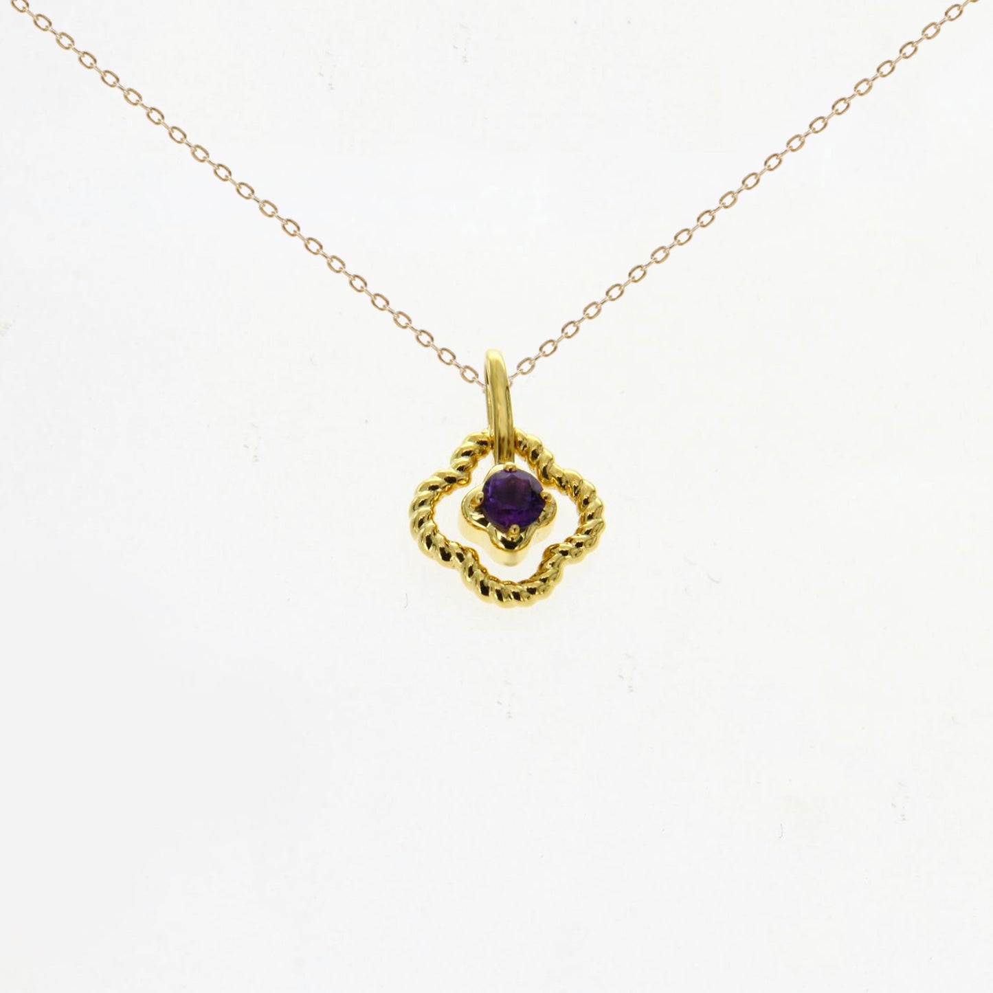 Amethyst Clover Two Way Necklace