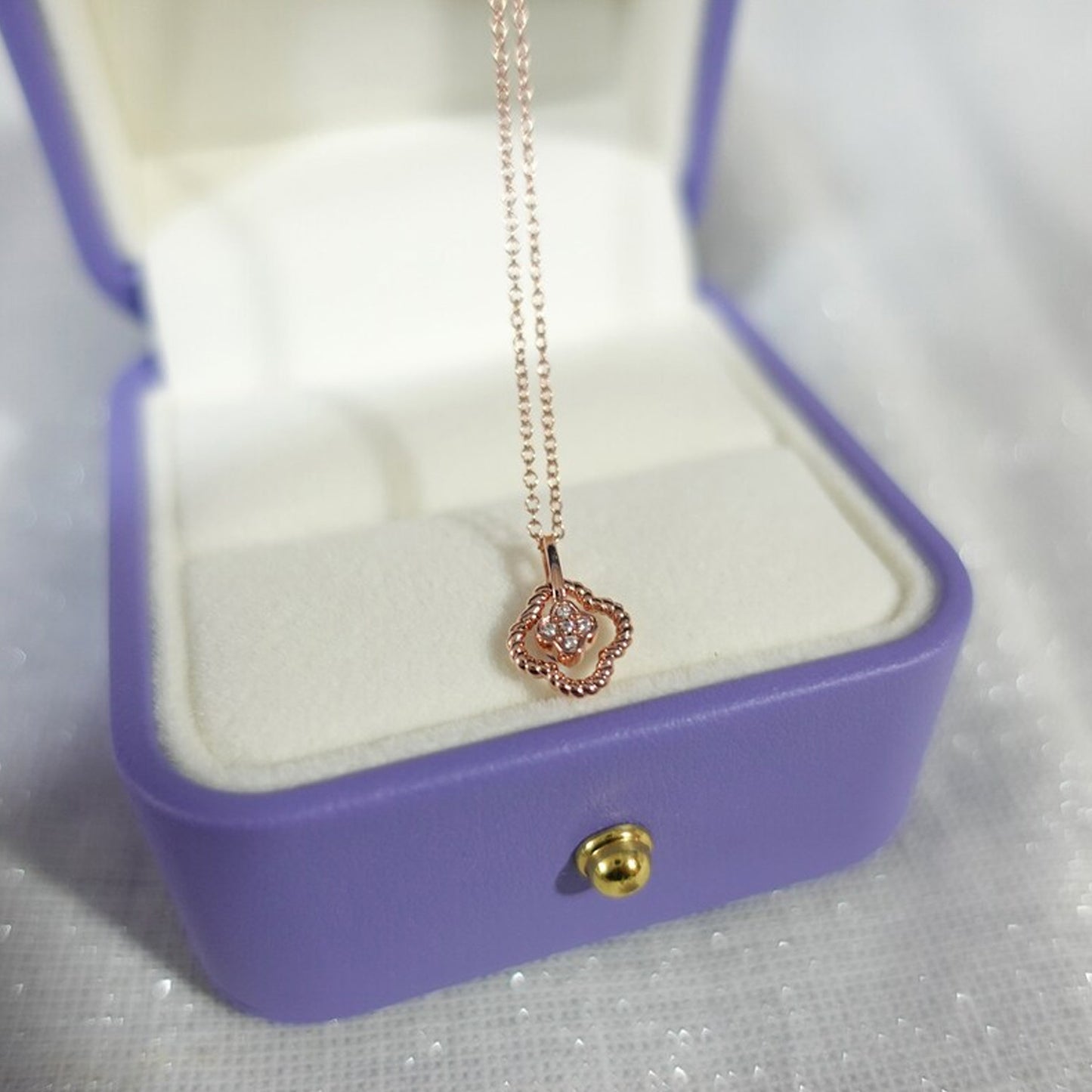 Amethyst Clover Two Way Necklace