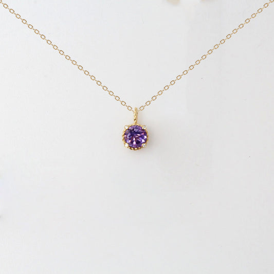 6mm Amethyst Twist Diamond Pendant
