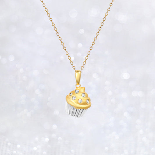 Cute Cupcake Diamond Necklace
