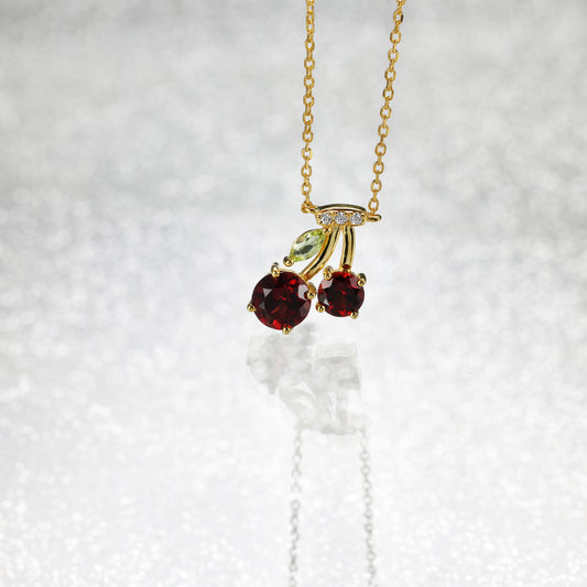 Garnet Cherry Fashion Necklace