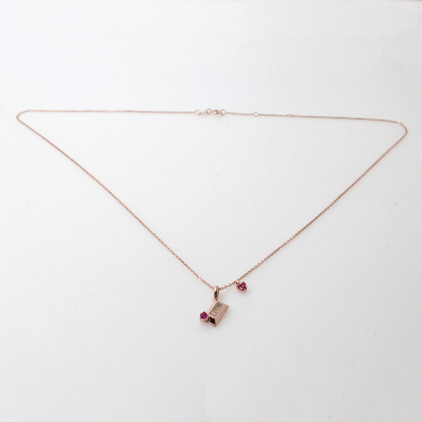 Rose Gold Ruby Chocolate Pendant