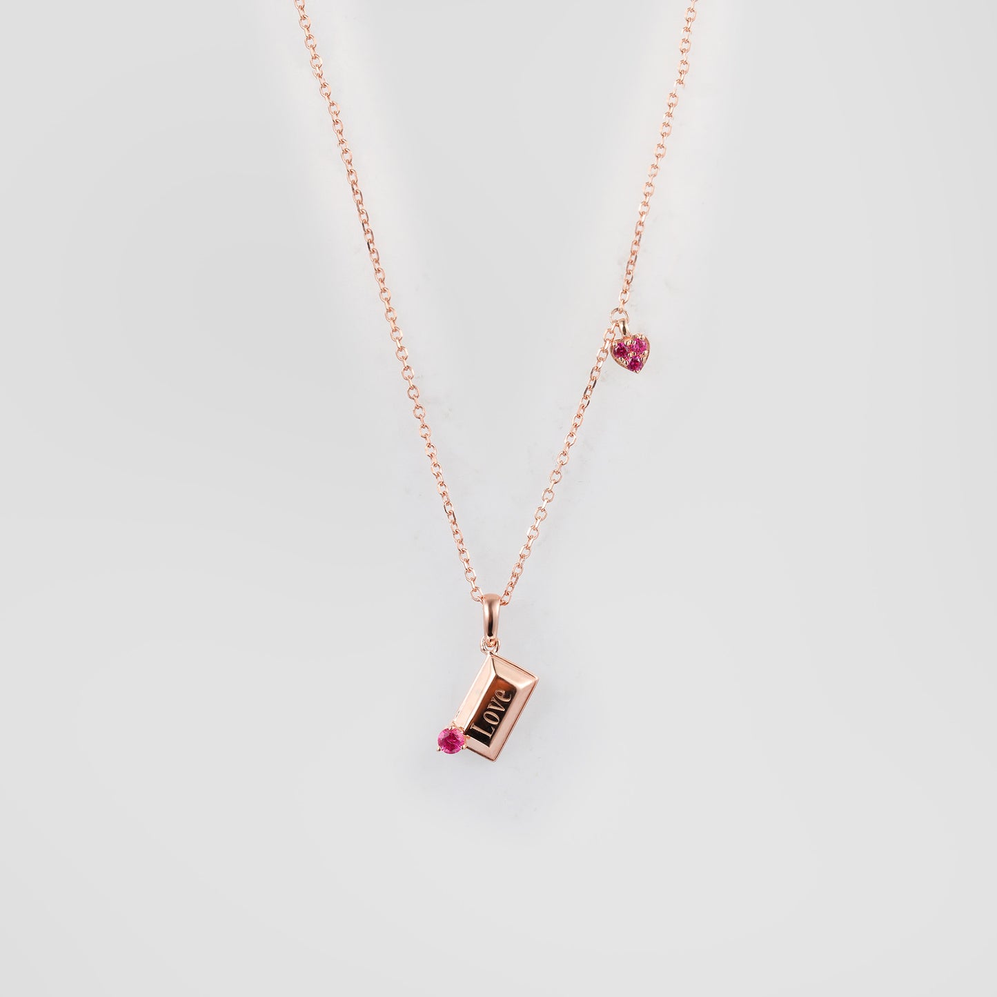 Rose Gold Ruby Chocolate Pendant