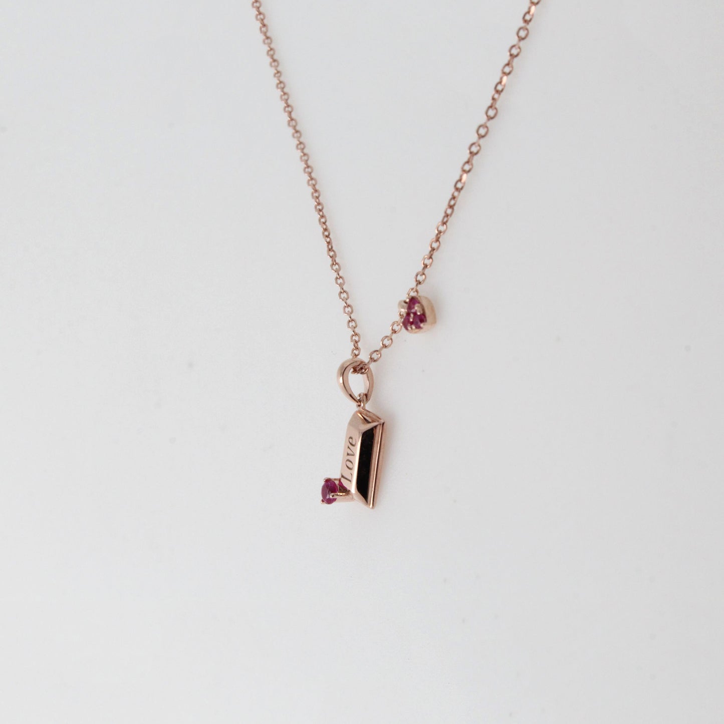 Rose Gold Ruby Chocolate Pendant
