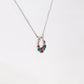 White Gold Christmas Wreath Necklace