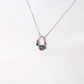 White Gold Christmas Wreath Necklace