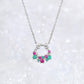 White Gold Christmas Wreath Necklace
