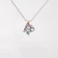 White Gold Christmas Tree Necklace