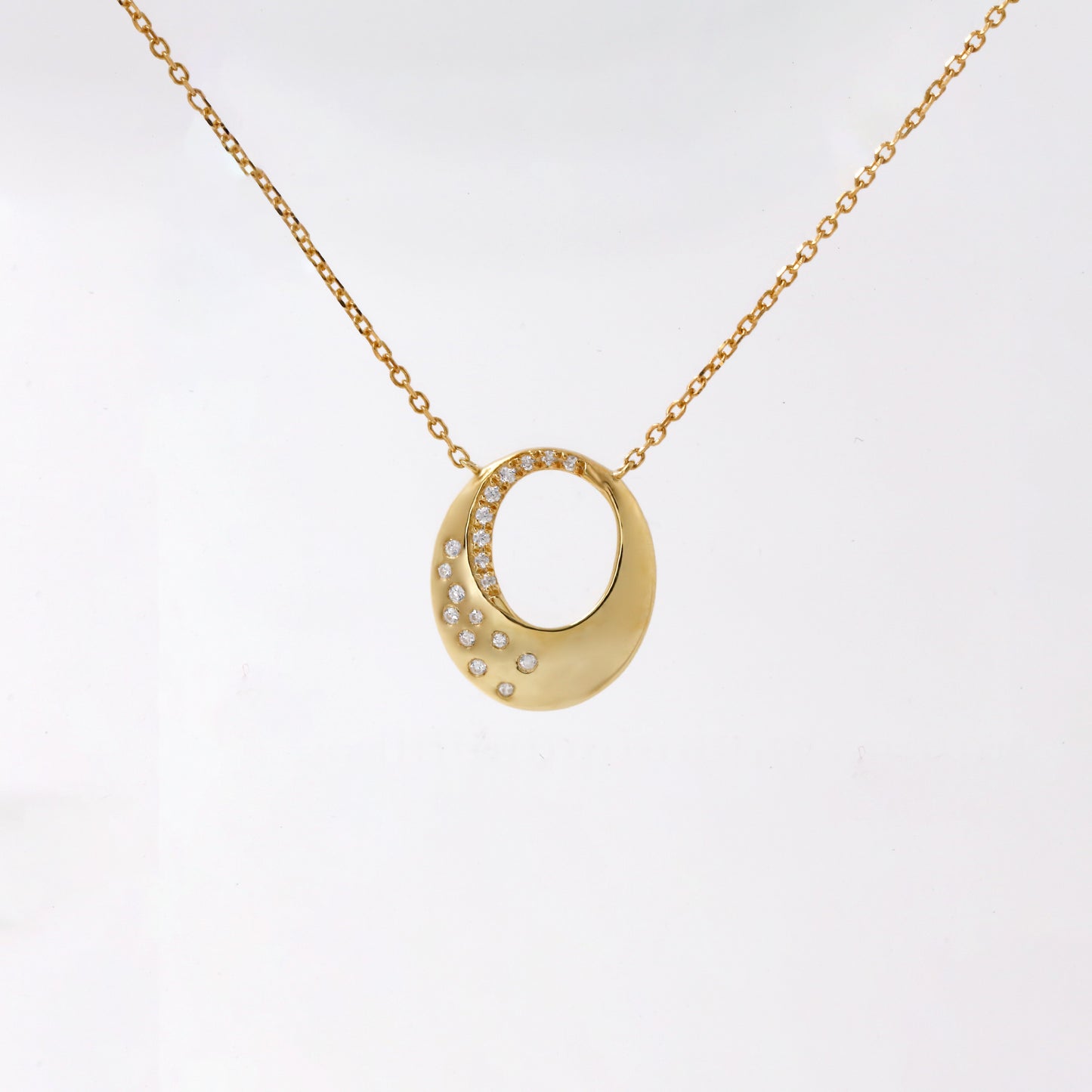 Infinity Open Circle Diamond Necklace