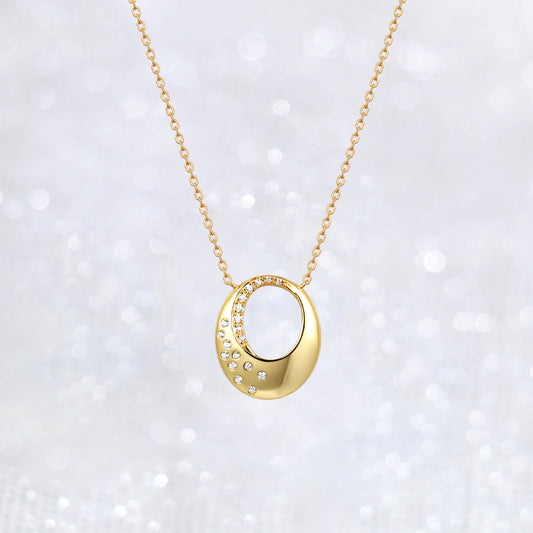 Infinity Open Circle Diamond Necklace