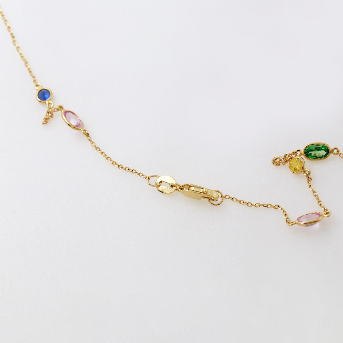 淡い色 宝石質 マルチカラー ロング ネックレス 50.8 cm