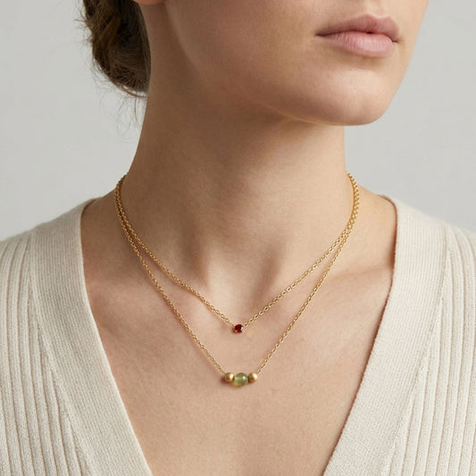 Peridot Gold Ball Necklace