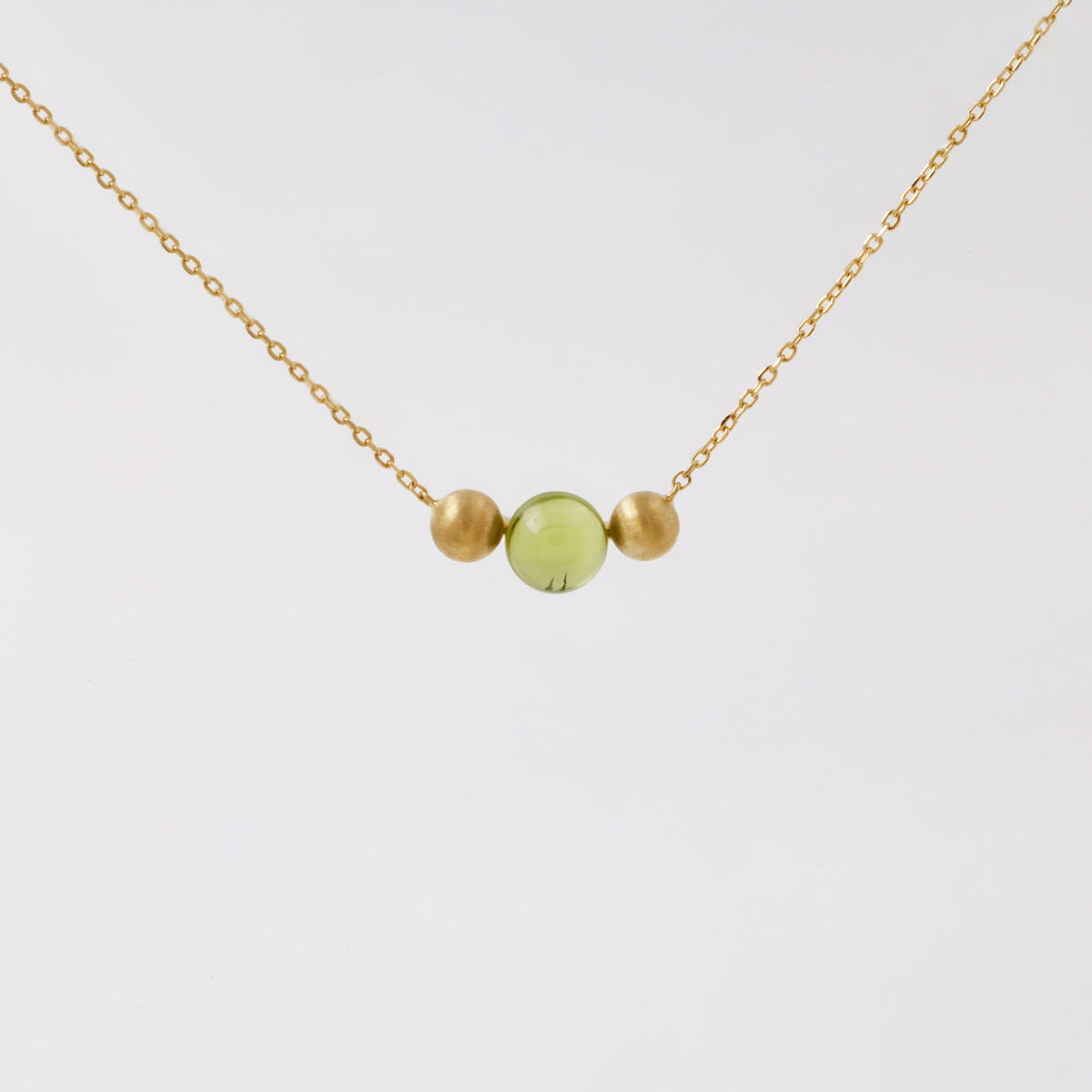 Peridot Gold Ball Necklace