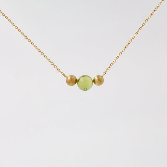 Peridot Gold Ball Necklace