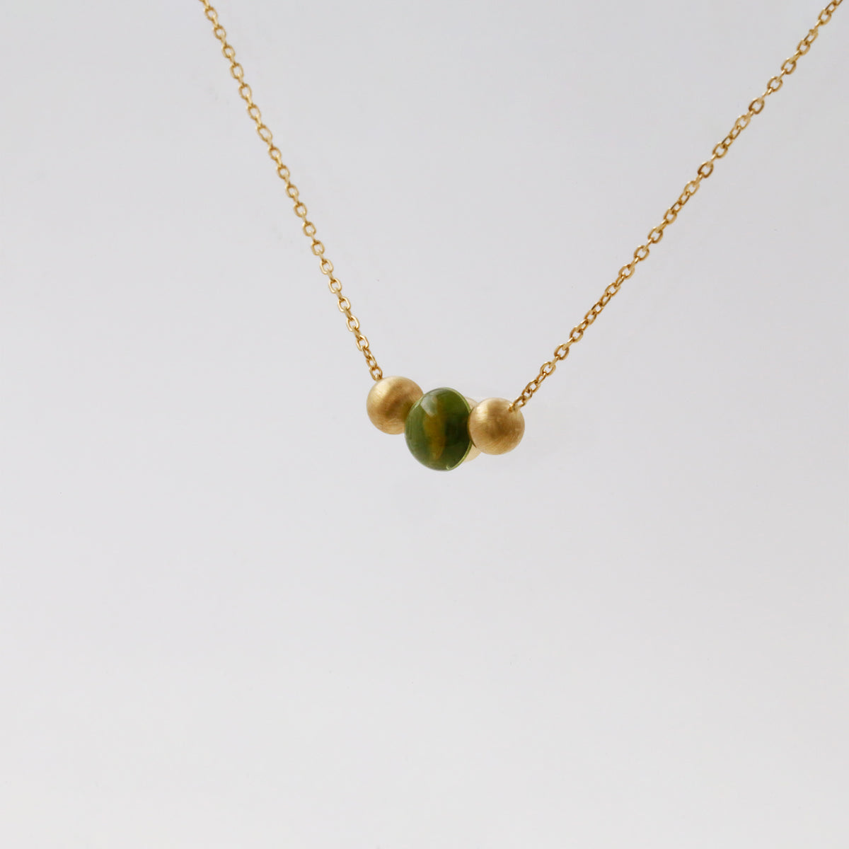 Peridot Gold Ball Necklace