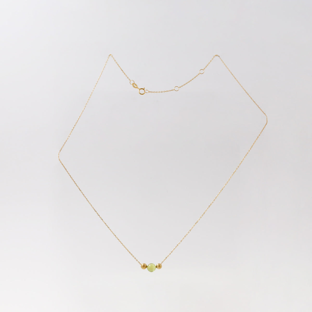 Peridot Gold Ball Necklace