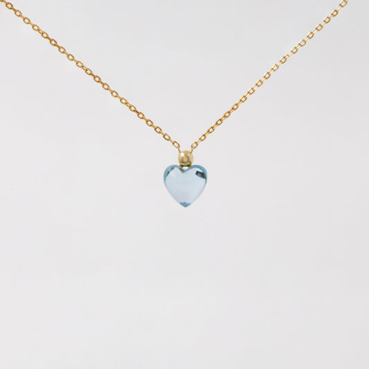 Topaz Heart Polished Gold Necklace