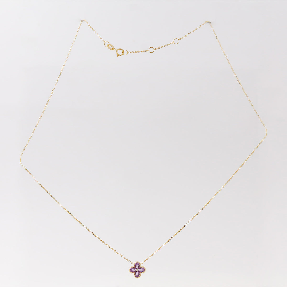 Amethyst Clover Diamond Necklace