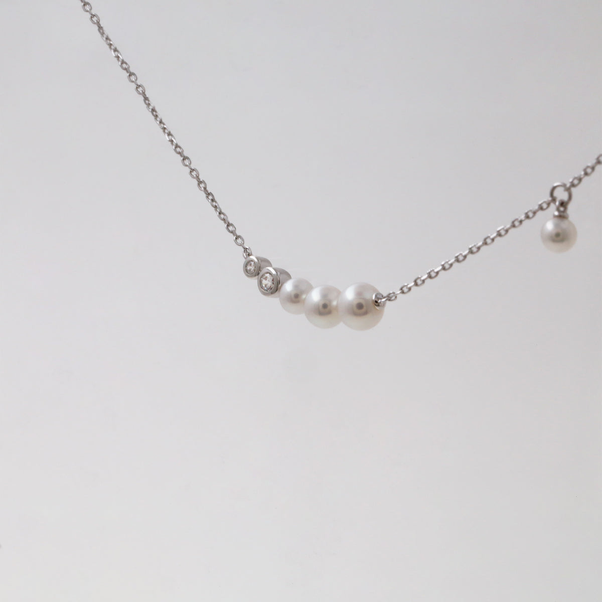 Pearl Diamond Chain Necklace