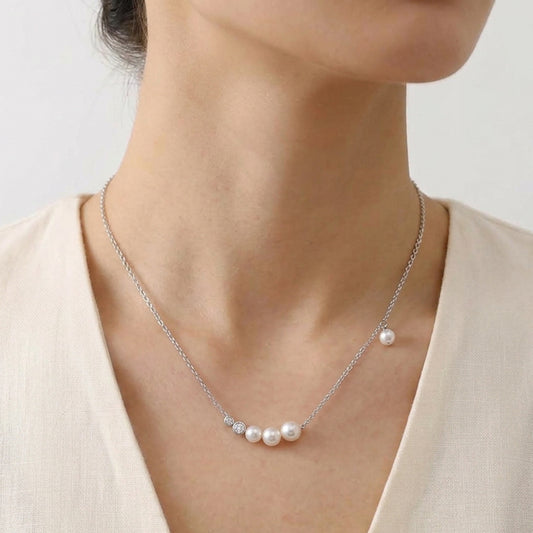 Pearl Diamond Chain Necklace