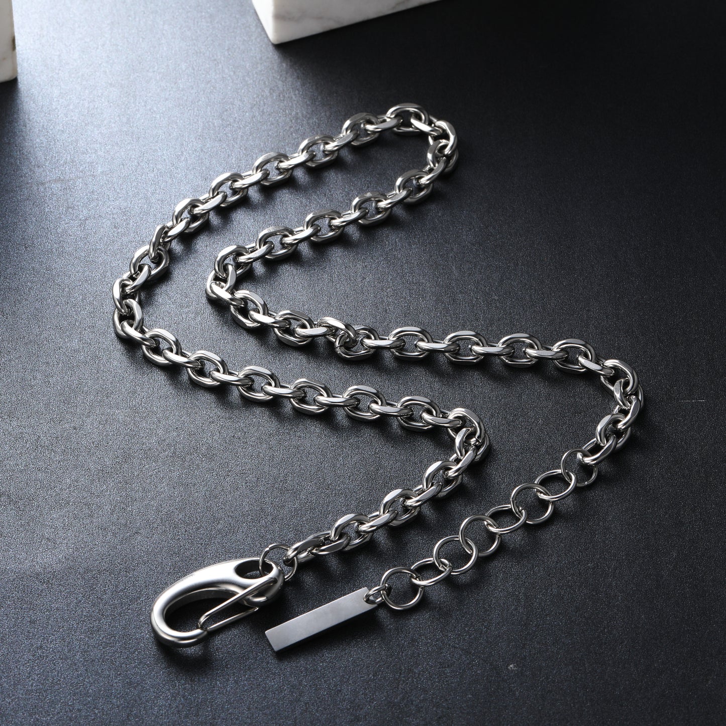 Cable Link Chain Necklace Silver (LC0006)