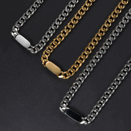 Cuban Link ID Tag Necklace Gold / Silver Color (LC0005)