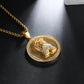 Iced out Jesus Circle Tag Pendant Gold Color (P0022)