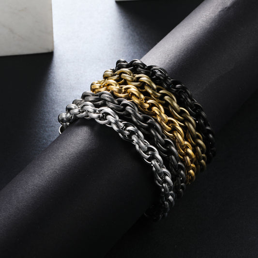 Twisted Rope Chain Link Bracelets for Men (B0002)