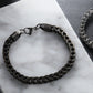 Mens Bracelet with Wheat Chain Gunmetal Plated  (B0011)