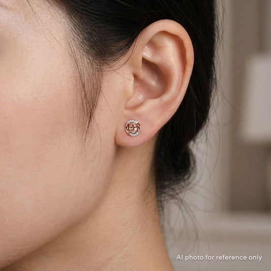 Oval Morganite Diamond Earrings