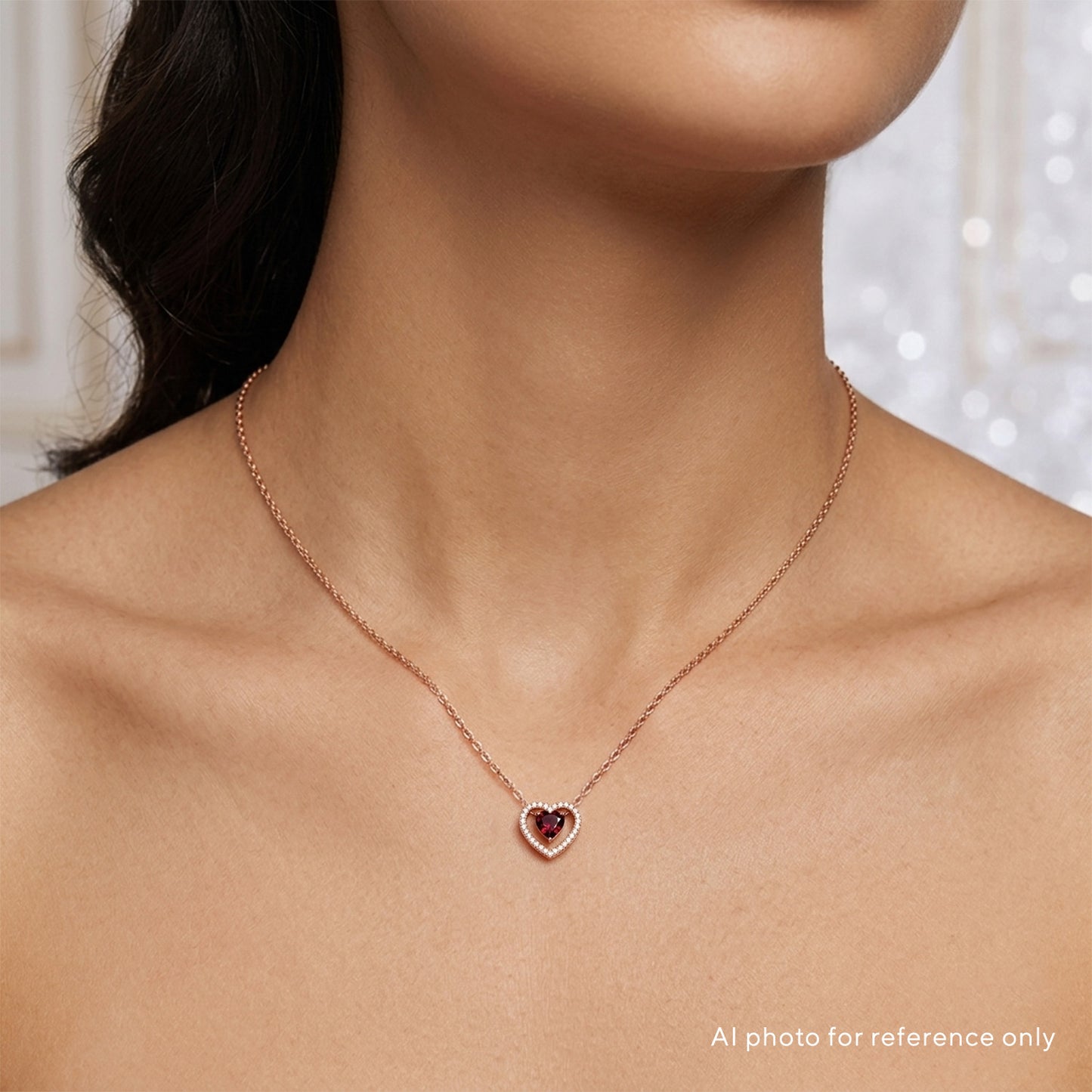 Citrine Diamond Open Heart Pendant