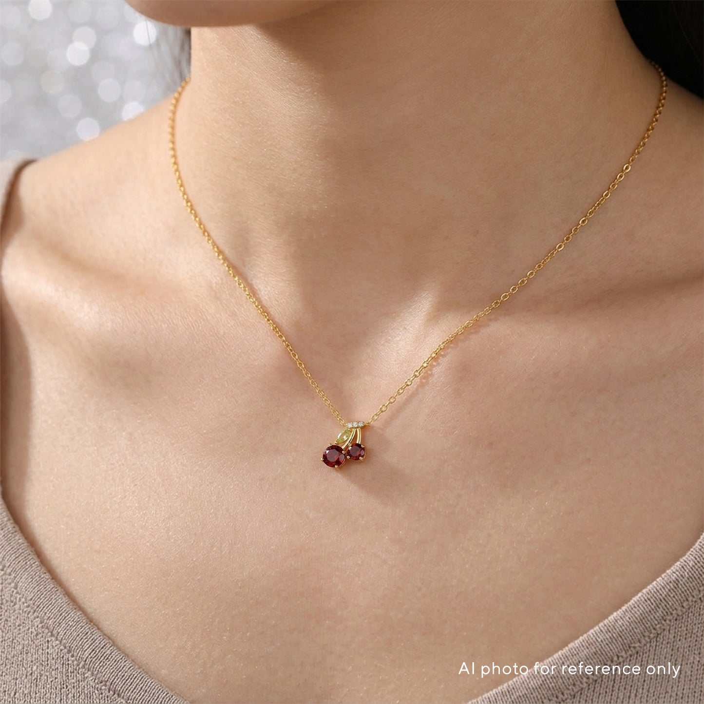 Garnet Cherry Fashion Necklace