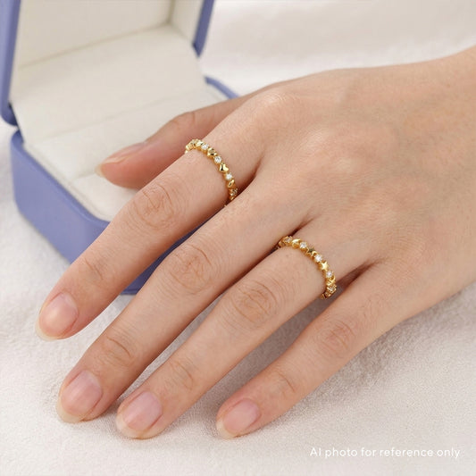 Solid Gold Star Band Ring