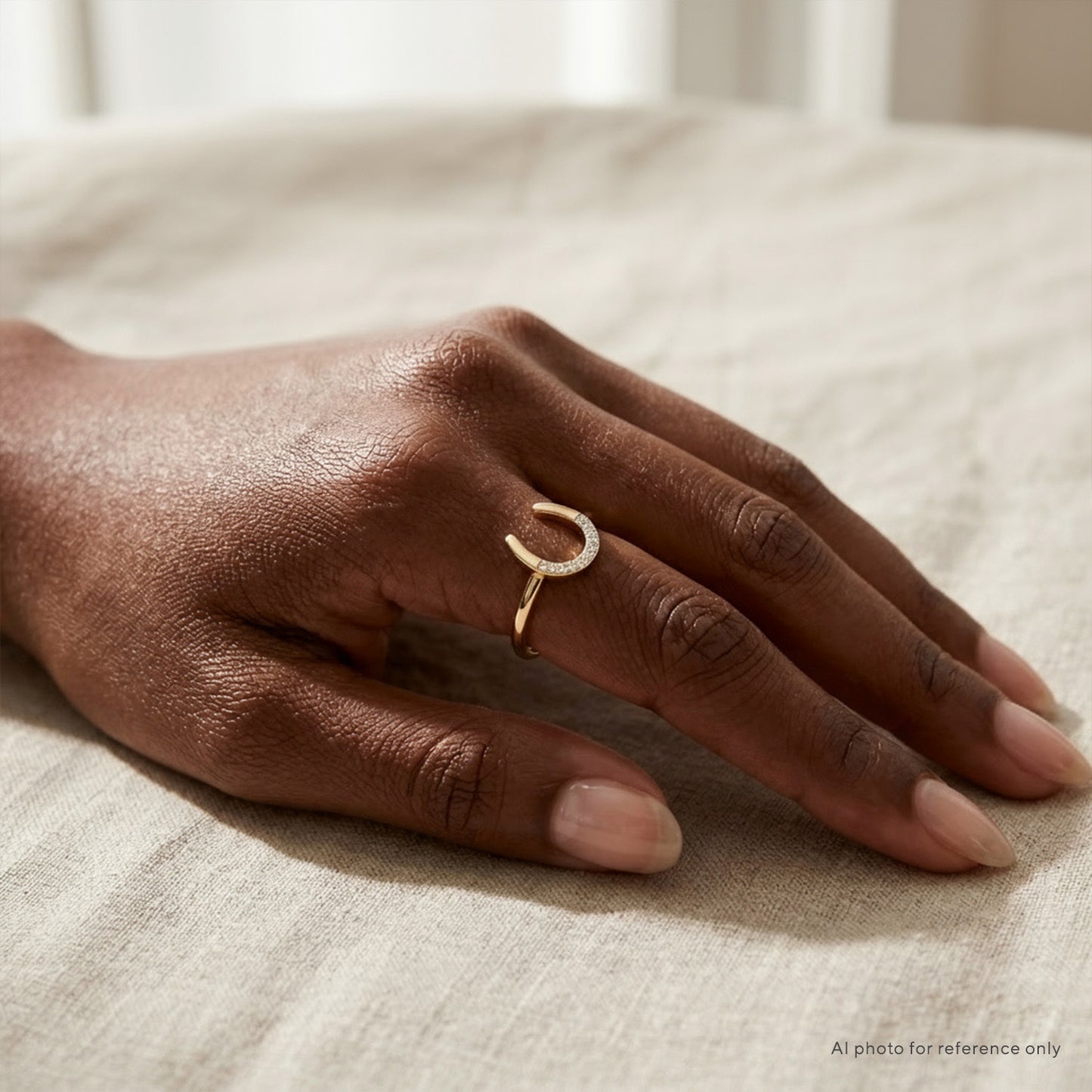 Horse Shoe U Shaped Diamond Ring