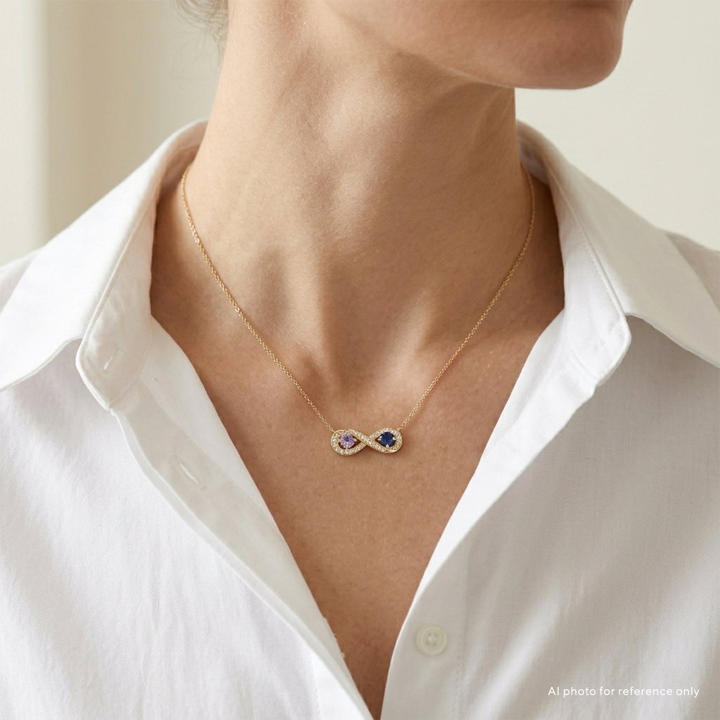 Round Lab Alexandrite Sapphire Necklace