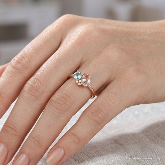 Topaz Morganite Two Stone Ring (Instock)