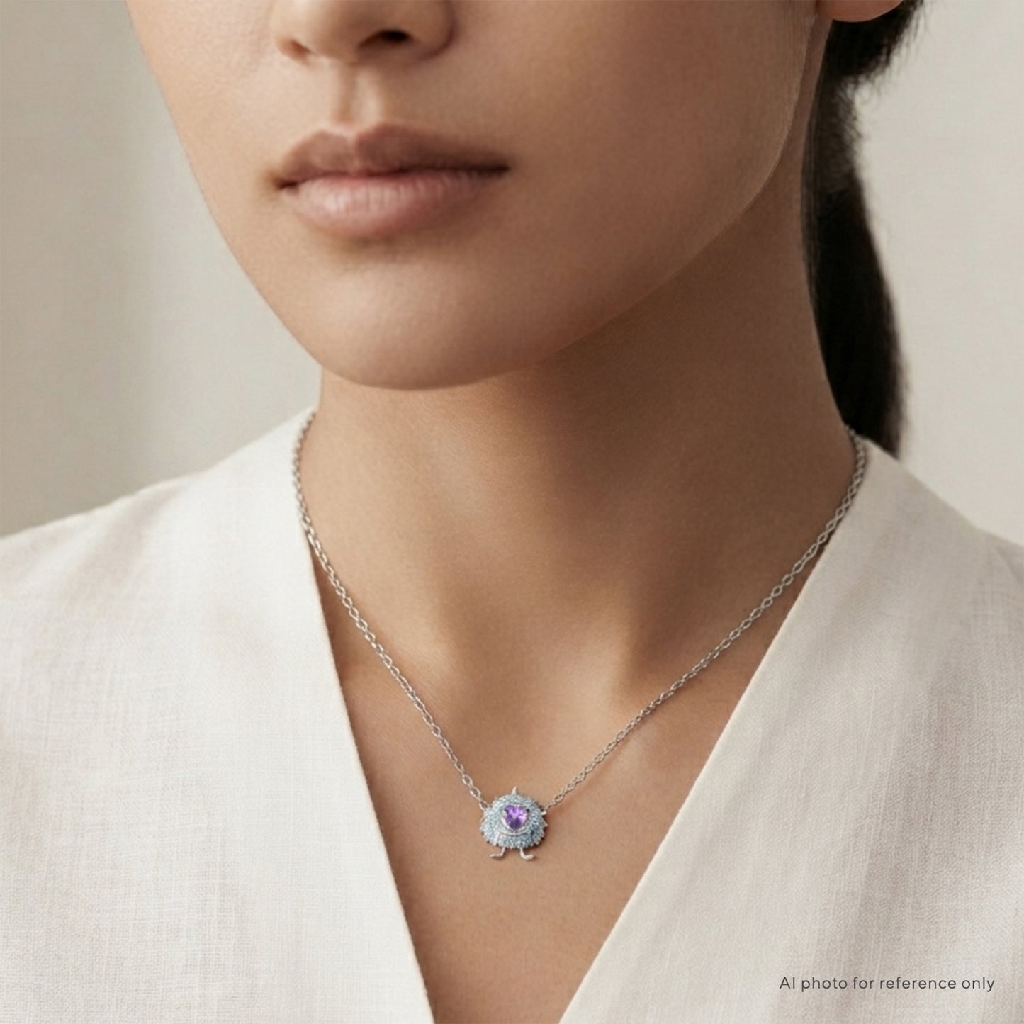 Little Blue Monster Amethyst Necklace