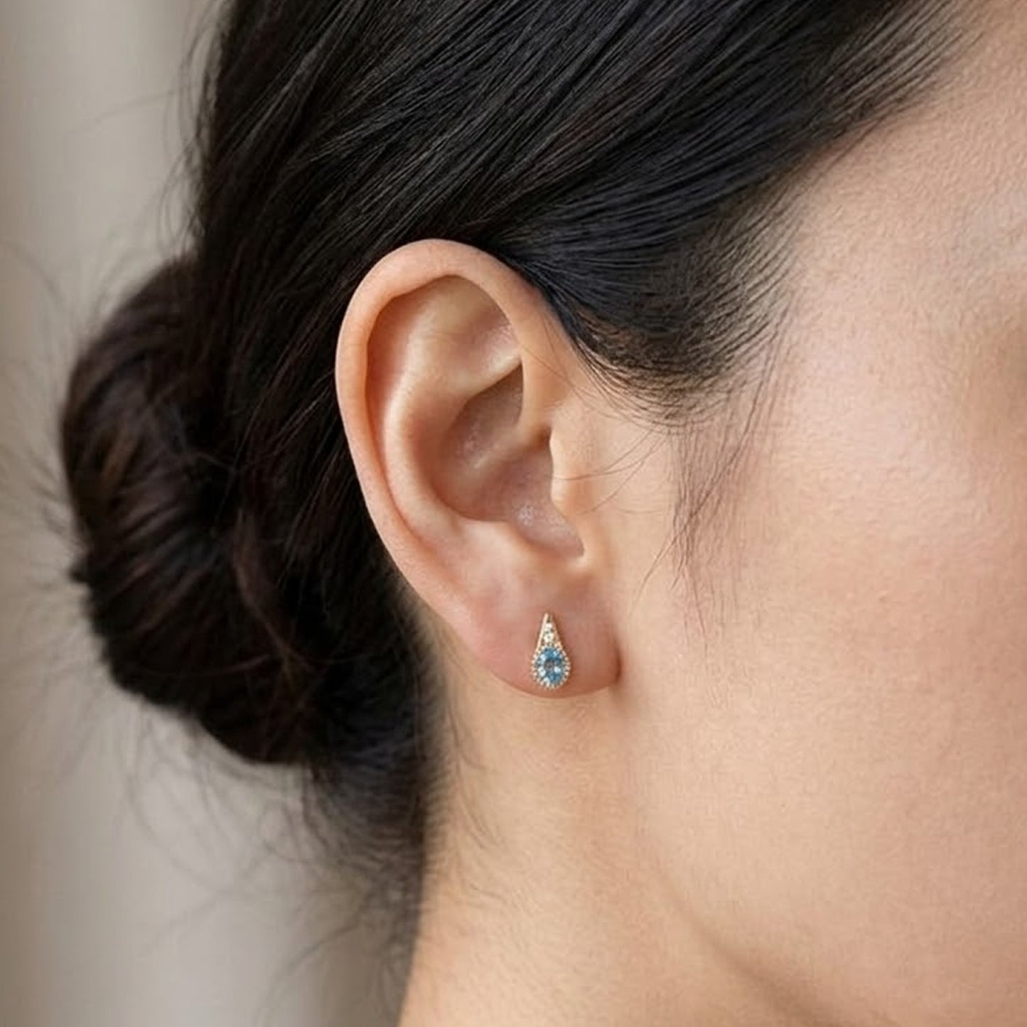 Blue Topaz Stud Earrings