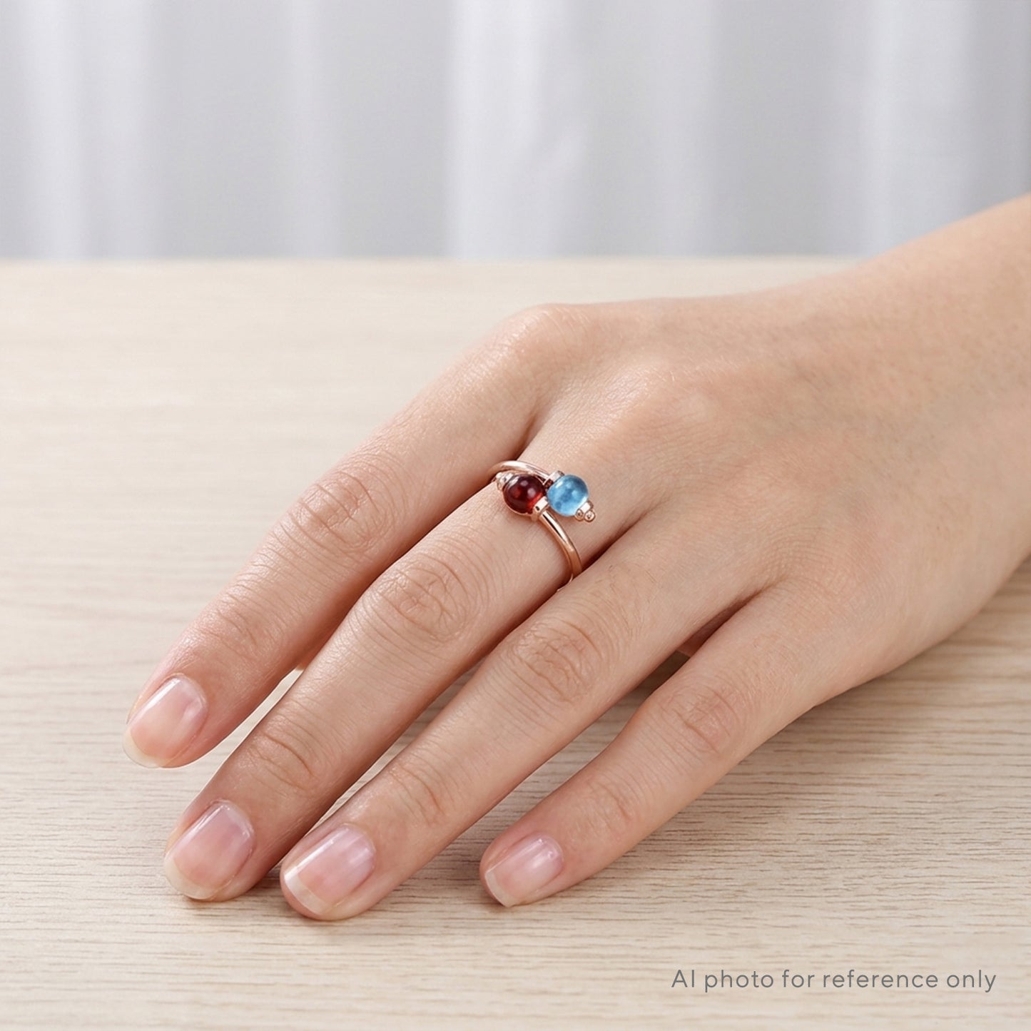 Garnet Topaz Cabochon Ring