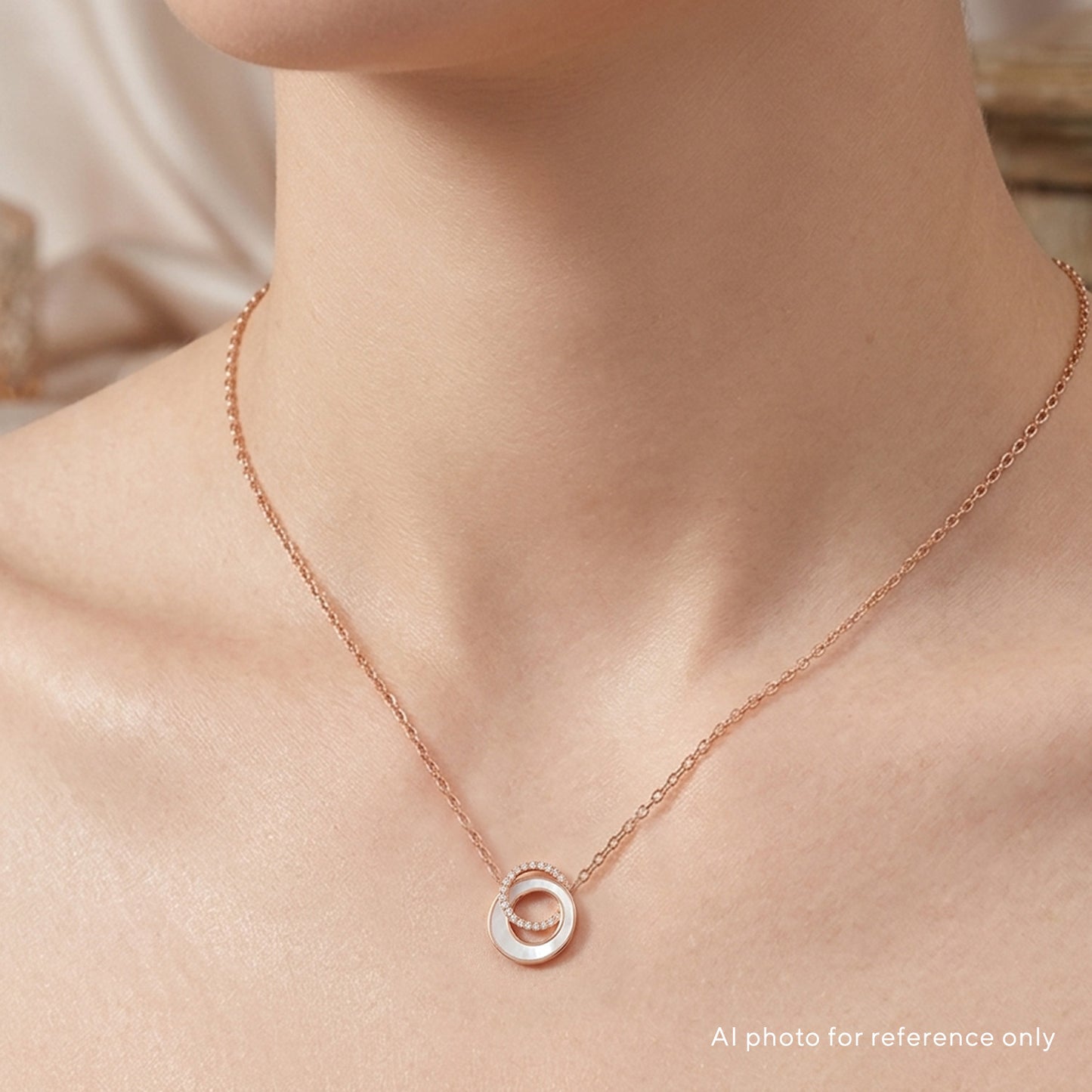 Mother of Pearl Open Circle Necklace