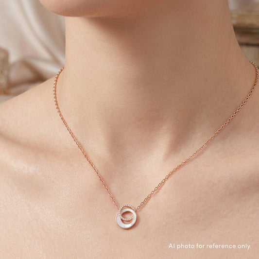 Mother of Pearl Open Circle Necklace