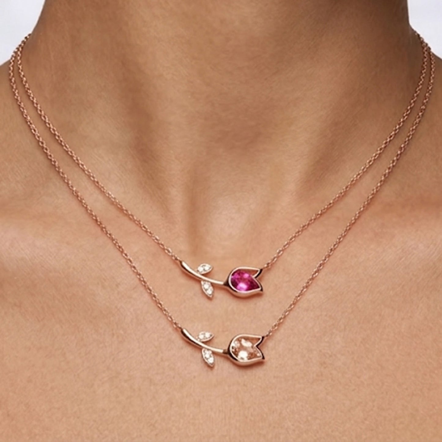 Tourmaline Tulip Flower Necklace