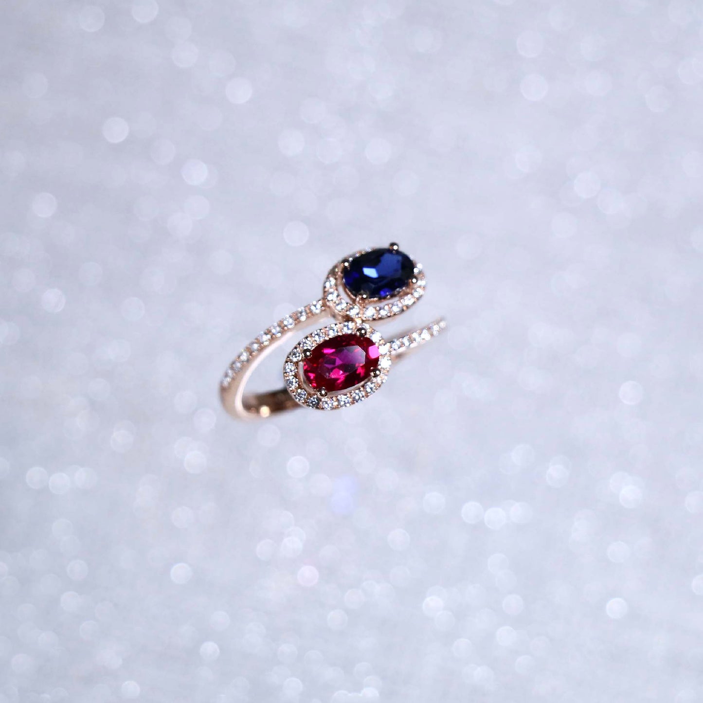 Oval Ruby Sapphire Custom Gem Ring