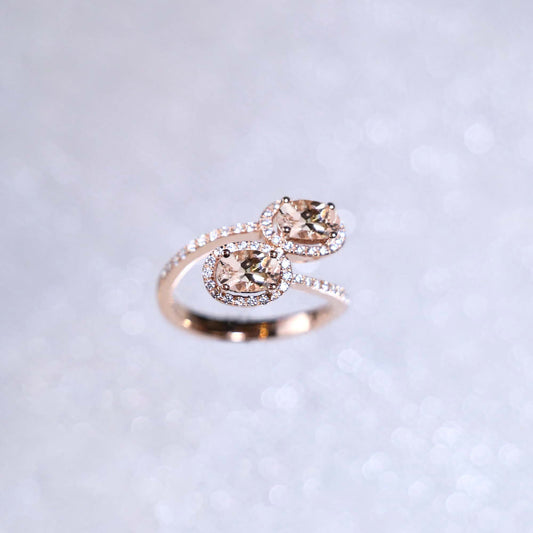 Oval Morganite Custom Gem Ring