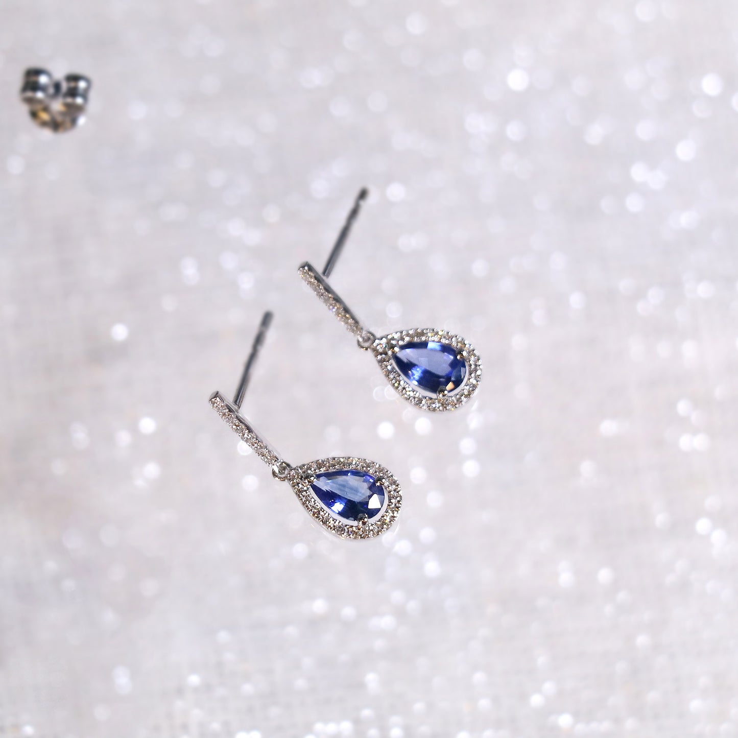 Pear Sapphire Diamond Earrings