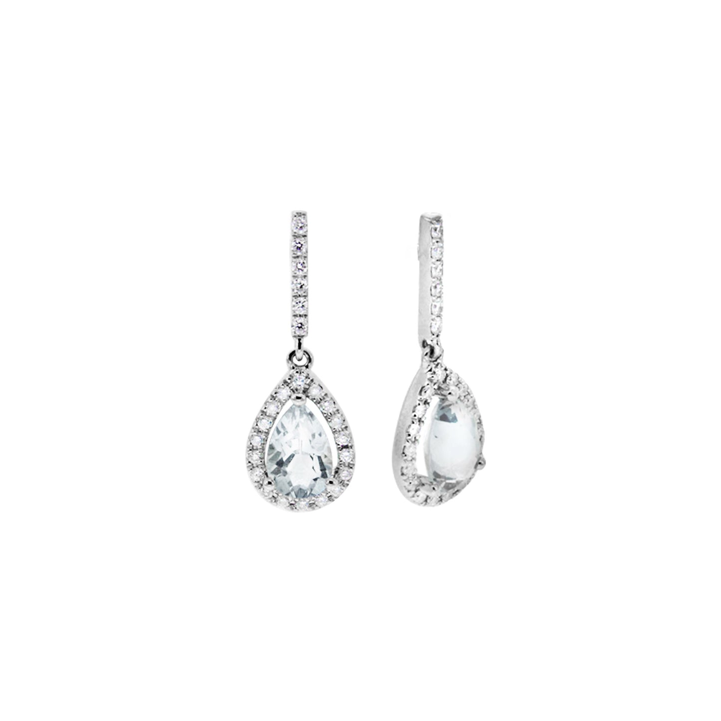 6*4mm Pear Blue Topaz Dangle Earrings